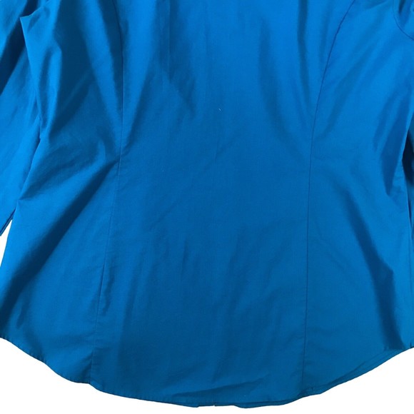 Worthington Women's 16T Button Up Dress Shirt Turquoise Career Long Sleeves - Picture 5 of 9